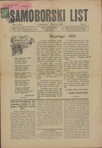 Samoborski list 1935