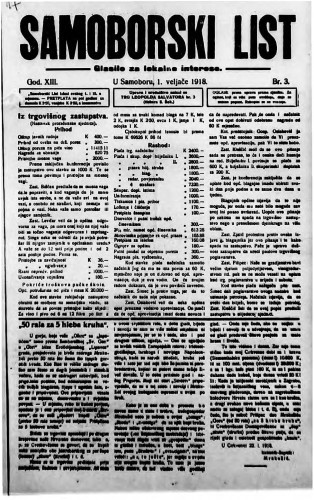 Samoborski list 1918/3