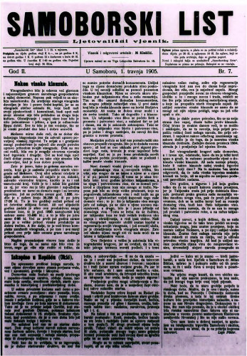 Samoborski list 1905/7
