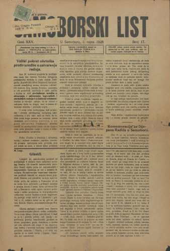 Samoborski list 1928
