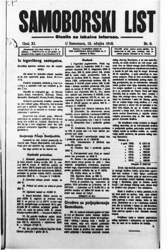 Samoborski list 1916/6