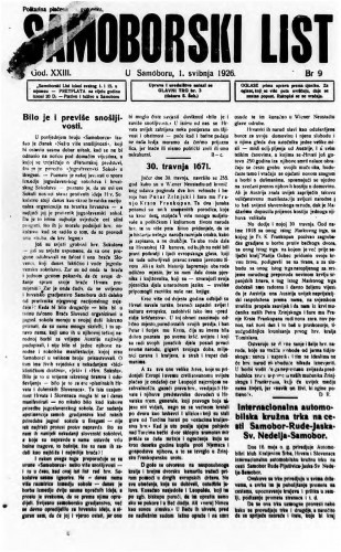 Samoborski list 1926/9