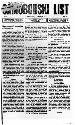 Samoborski list 1922/9