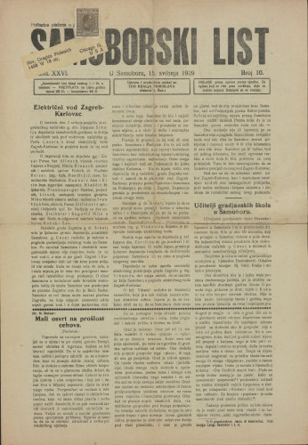 Samoborski list 1929