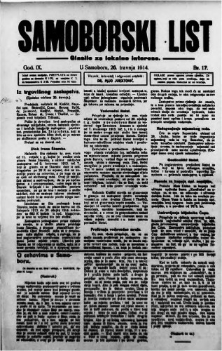 Samoborski list 1914/17