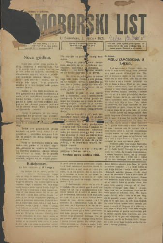 Samoborski list 1927