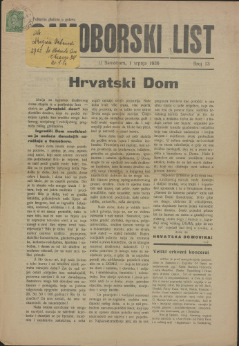 Samoborski list 1936
