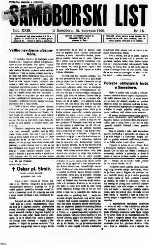 Samoborski list 1926/16