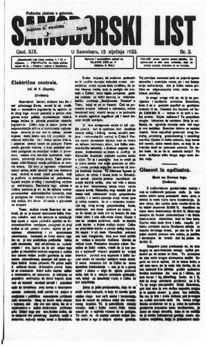 Samoborski list 1922/2
